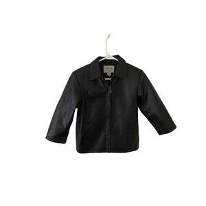 Cherokee Women's Black Leather Half Sleeve Classic Jacket - Small